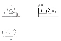 GSI Pura Биде подвесное с 1 отверстием под смеситель и переливом, с крепежом, цвет: белый матовый 8865FR2109