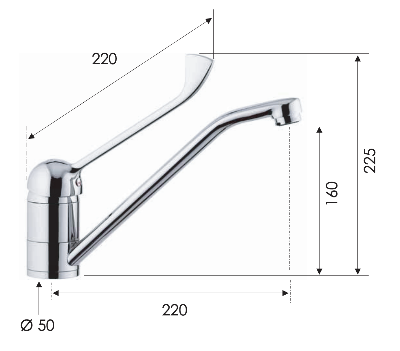 Remer Kiss Смеситель для раковины, без донного клапана, высота излива 16 см, цвет: cromo K44