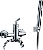 Paini Pixel Смеситель для ванны с душевым набором - ручной душ, шланг, держатель, цвет: хром 81CR100NEWKM