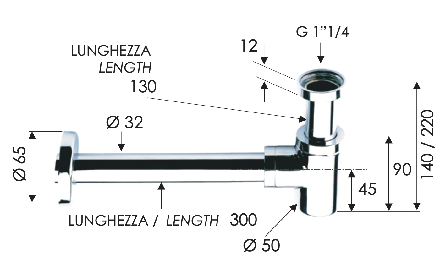 Remer Сифон для биде, цвет: nero opaco 958BNO