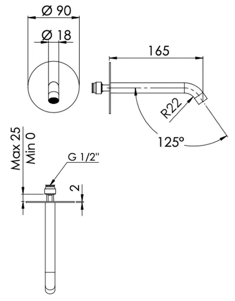 Remer X Style Излив настенный 16,5 см, цвет: cromo 91XF90