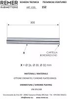 Remer Трубка c фланцем, диаметр 3,2 см, длина 30 см, цвет: cromo 1523230