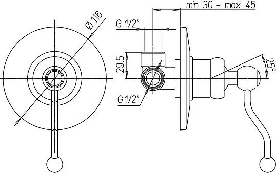Paini Duomo Cмеситель для душа встраиваемый, с внутренней частью, цвет: хром 88CR690