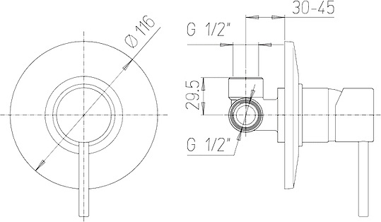 Paini Cox Cмеситель для душа встраиваемый, с внутренней частью, цвет: хром 78CR690