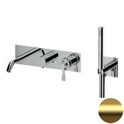 Remer Atelier Смеситель для ванны, излив, лейка, с внутренней частью, цвет: oro spazzolato AL53D2BG