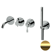 Remer Atelier Смеситель для ванны, излив, лейка, с внутренней частью, цвет: oro spazzolato AL53D2PBG