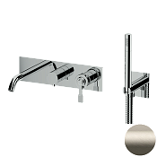 Remer Atelier Смеситель для ванны встраиваемый, излив, лейка, с внутренней частью, цвет: visual inox AL53D2XV