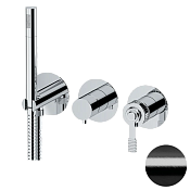 Remer Atelier Смеситель для ванны, 2 потребителя, с внутренней частью, цвет: cromo nero spazzolato AL97D2PCFP