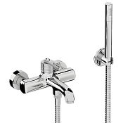 Remer Brooklyn Смеситель для ванны с душем, лейка, держатель, шланг 150 см, цвет: cromo BY610CR