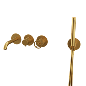 Remer Chrono Смеситель для ванны, излив, лейка, с внутренней частью, цвет: oro spazzolato CH53D2PBG