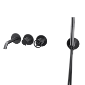 Remer Chrono Смеситель для ванны, излив, лейка, с внутренней частью, цвет: cromo nero spazzolato CH53D2PCFP