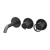 Remer Chrono Смеситель для ванны, излив, лейка, с внутренней частью, цвет: cromo nero spazzolato CH54D2PCFP