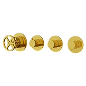 Remer Chrono Смеситель для ванны встраиваемый 3 потребителя, с встраиваемой частью, цвет: oro lucido CH98D3PDO