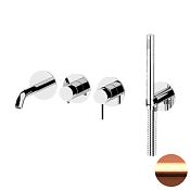 Remer Metrica Смеситель для ванны, излив, лейка, с внутренней частью, цвет: rame spazzolato MC53D2PRP