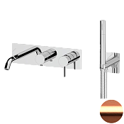 Remer Metrica Смеситель для ванны, излив, лейка, с внутренней частью, цвет: rame spazzolato MC53D2RP