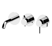 Remer Metrica Смеситель для ванны встраиваемый, 2 потребителя, с встраиваемой частью, цвет: cromo MC54D2P