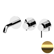 Remer Metrica Смеситель для ванны, 2 потребителя, с внутренней частью, цвет: oro spazzolato MC54D2PBG