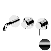 Remer Metrica Смеситель для ванны, 2 потребителя, с внутренней частью, цвет: cromo nero spazzolato MC54D2PCFP