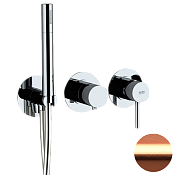 Remer X Style Смеситель для ванны, 2 потребителя, с внутренней частью, цвет: rame spazzolato X97D2PRP