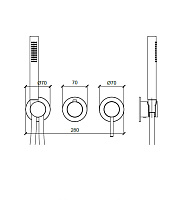 Almar Modular Round Смеситель для душа, внешняя часть на 2-3 потребителя, цвет: matt black E180142.MB