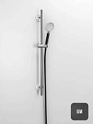 Almar Posh Душевой гарнитур: ручная лейка Posh, шланг 150 см, штанга 100 см, цвет: brushed gun metal E144065.GM