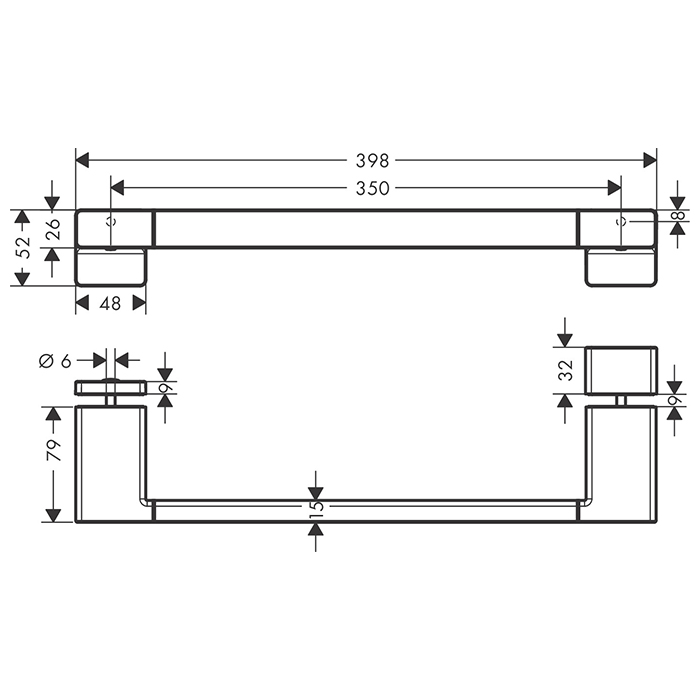 Hansgrohe AddStoris Ручка для двери душевой, цвет: хром 41759000