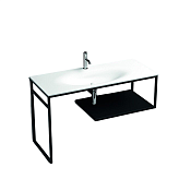 Kerasan Shape Louise Консоль под раковину 100x50 см, напольная с черной полкой, цвет: Nero matt 9333K3