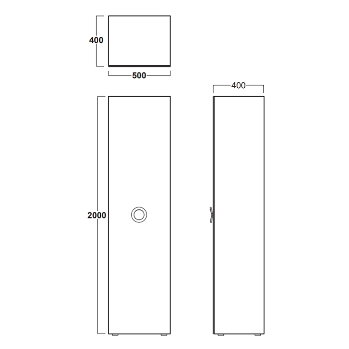 Simas Henges Шкаф-пенал 50х40х200h см, напольный, 1 дверца, цвет: bianco lucido HEM03 bianco lucido