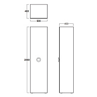 Simas Henges Шкаф-пенал 50х40х200h см, напольный, 1 дверца, цвет: bianco lucido HEM03 bianco lucido
