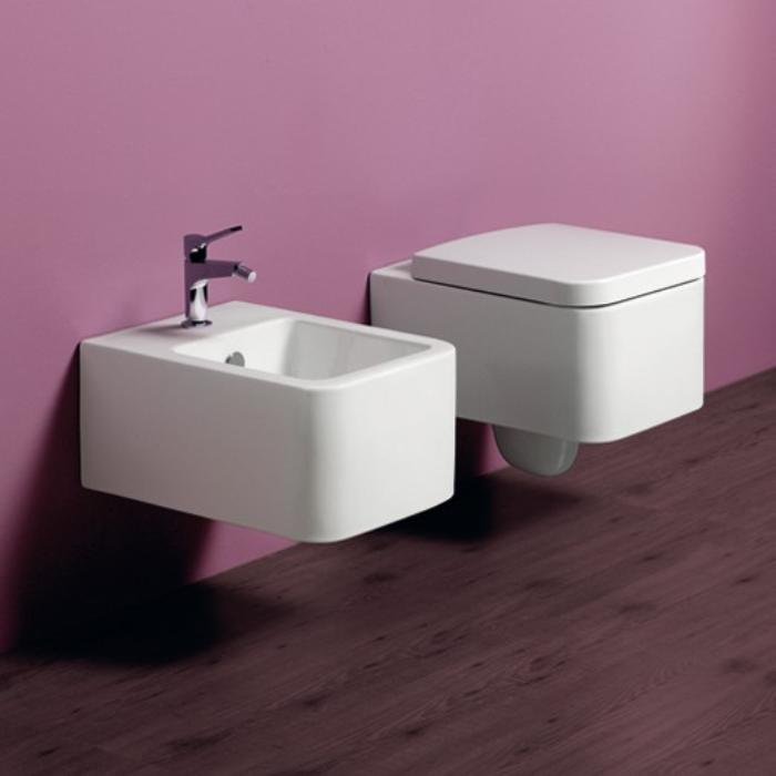 Simas Flow Унитаз подвесной 36х50 см, безободковый, без крышки-сидения, цвет: белый глянцевый FL63bi rimless