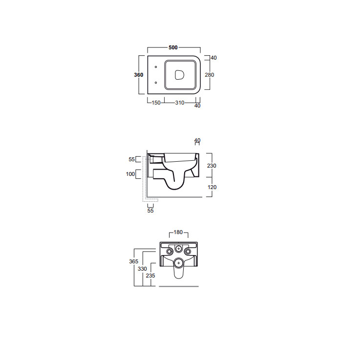 Simas Flow Унитаз подвесной 36х50 см, безободковый, без крышки-сидения, цвет: белый глянцевый FL63bi rimless