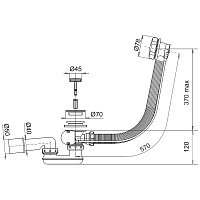 Whitecross Слив-перелив для ванны, цвет: черный матовый SPWC60BL
