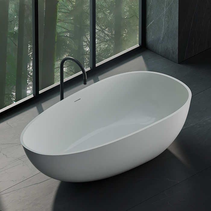 Dea Design Modern Ванна из Solid Surface отдельностоящая 180x90 см, композит, цвет: белый матовый DD8608 1800 18