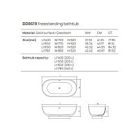 Dea Design Shadow Ванна из Solid Surface отдельностоящая 178x88 см, композит, цвет: белый матовый DD8619 1780 18