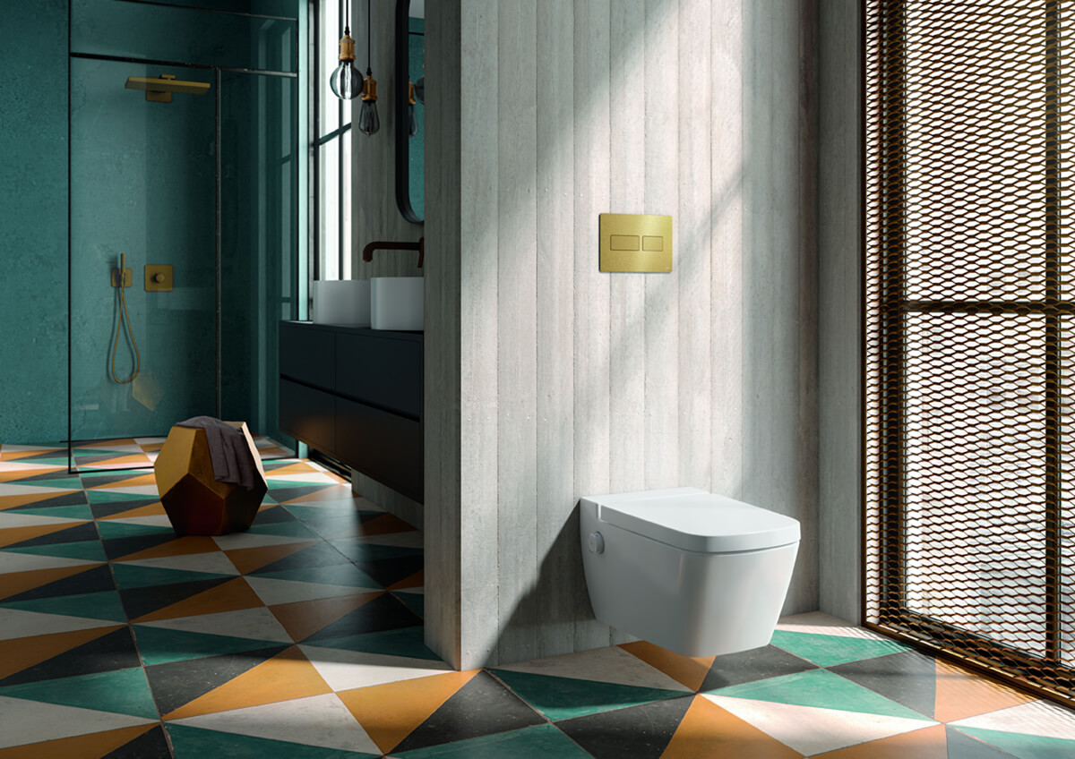 Tece Solid Кнопка смыва для унитаза, металл, цвет: латунь брашированная 9240436