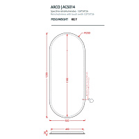 ArtCeram Arco Зеркало 50x120 см, с LED-подсветкой и сенсорным выключателем ACS014