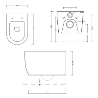 ArtCeram A16 Унитаз подвесной безободковый 36x52 см, покрытие Saniglaze, цвет: matt white ASV006 05 00