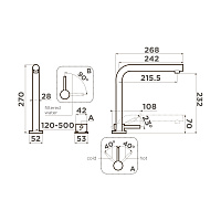 Omoikiri Nara 2 Plus LG Смес. для кухни без гибк. излв, с возм. подкл. фильтр, цвет: светлое золото 4994486