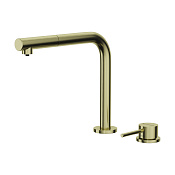 Omoikiri Nara 2 Plus-S LG Смес. для кухни с выдв. изливом и возм. подкл. фильтр, цвет: светлое зол. 4994487