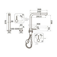 Omoikiri Nara 2 Plus-S LG Смес. для кухни с выдв. изливом и возм. подкл. фильтр, цвет: светлое зол. 4994487