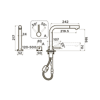 Omoikiri Nara-S LG Смеситель для кухни с выдвижным изливом, цвет: светлое золото 4994485