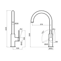 Omoikiri Okawa 2 Plus LG Смес. для кухни без гибк. излива и возм. подлк. фильтр, цвет: светлое зол. 4994552