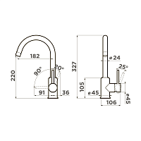 Omoikiri Shinagawa-P ES Смеситель для кухни без гибкого излива, цвет: espresso 4994504