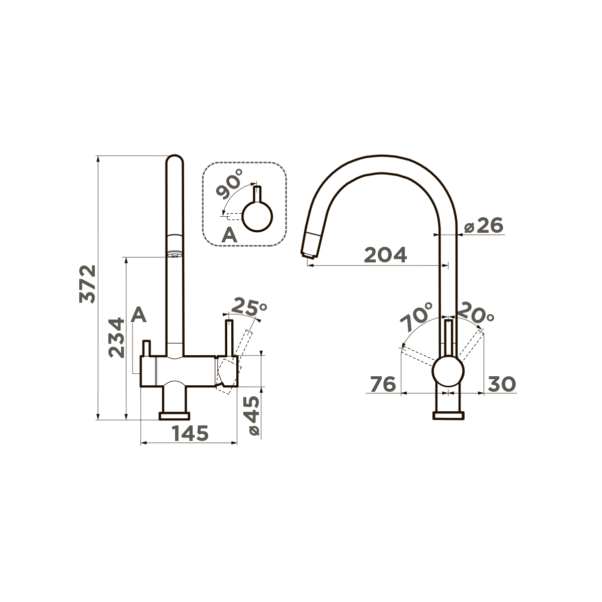 Omoikiri Yamada LG Смеситель для кухни без гибк. излв, с возм. подкл. фильтр, цвет: светлое золото 4994479