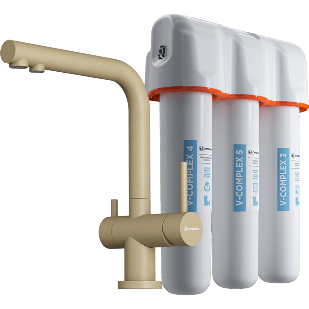 Omoikiri Смеситель для кухни с фильтром в комплекте, цвет: шампань 4081.8028P