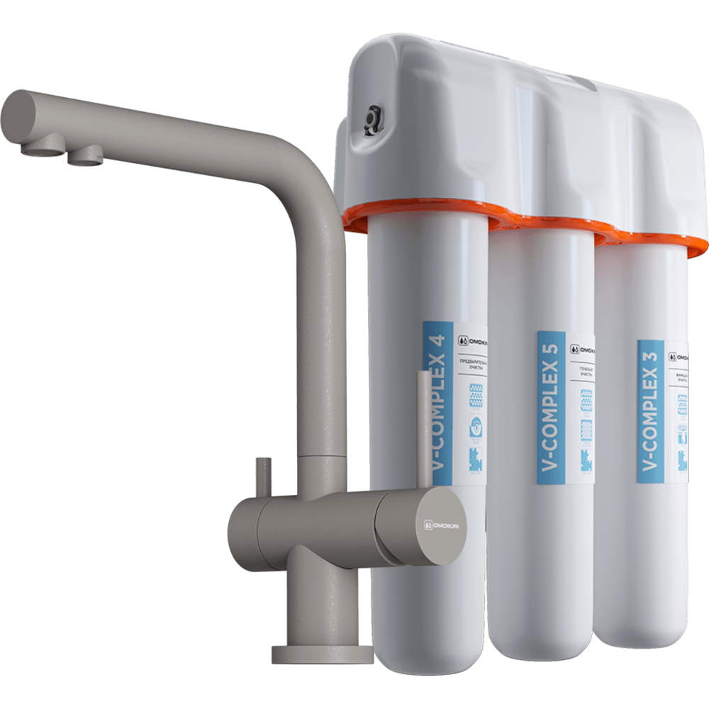 Omoikiri Смеситель для кухни с фильтром в комплекте, цвет: leningrad grey 4219.8028P