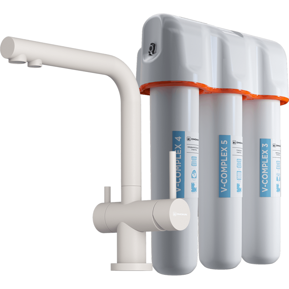 Omoikiri Смеситель для кухни с фильтром в комплекте, цвет: пастила 4216.8028P