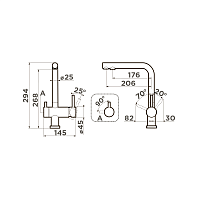 Omoikiri Смеситель для кухни с фильтром в комплекте, цвет: платина 4064.8028P