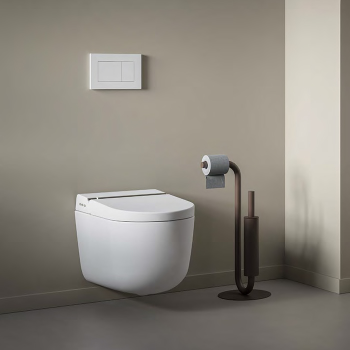 ArtCeram Hype Унитаз подвесной безободковый с крышкой с биде 38x59 см, Saniglaze, цвет: glossy white KHYV001 01 00