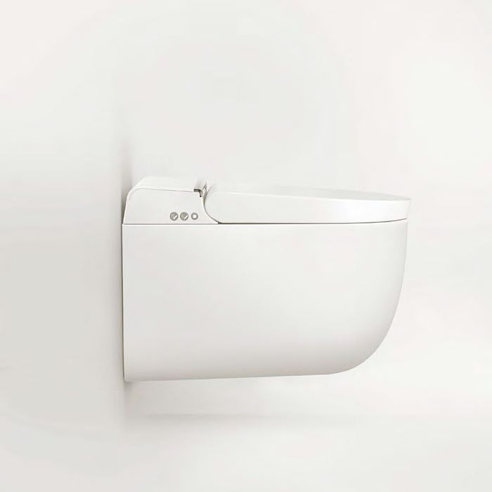ArtCeram Hype Унитаз подвесной безободковый с крышкой с биде 38x59 см, Saniglaze, цвет: glossy white KHYV001 01 00